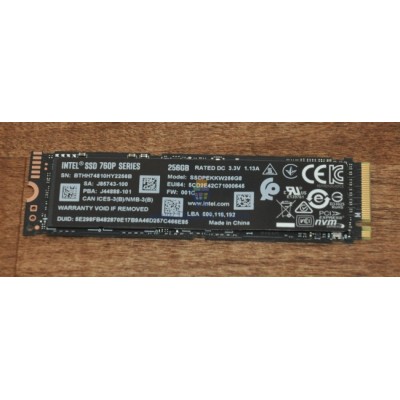 INTEL 760P NVME M.2 SSD 256GB